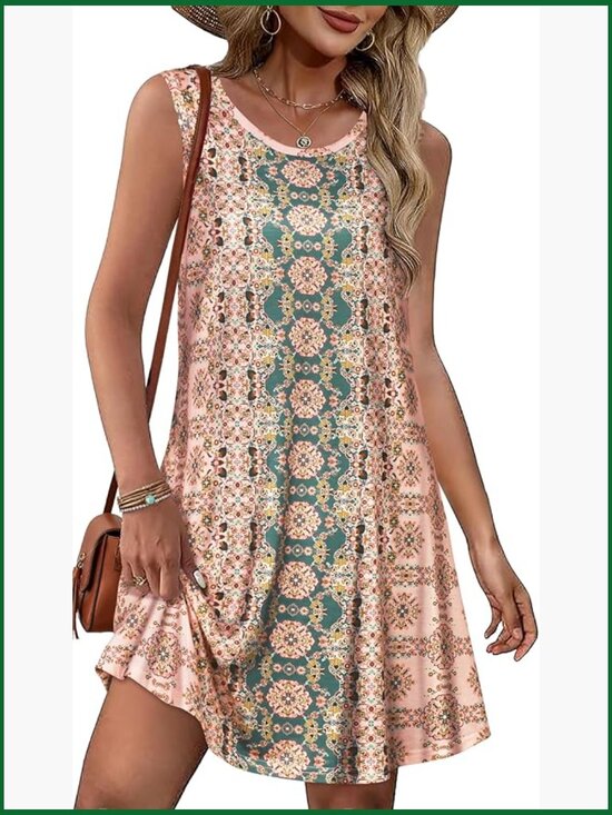 Other - Sleeveless Floral Flowy Pocket Tshirt Tank Sundress Casual Beach Boho